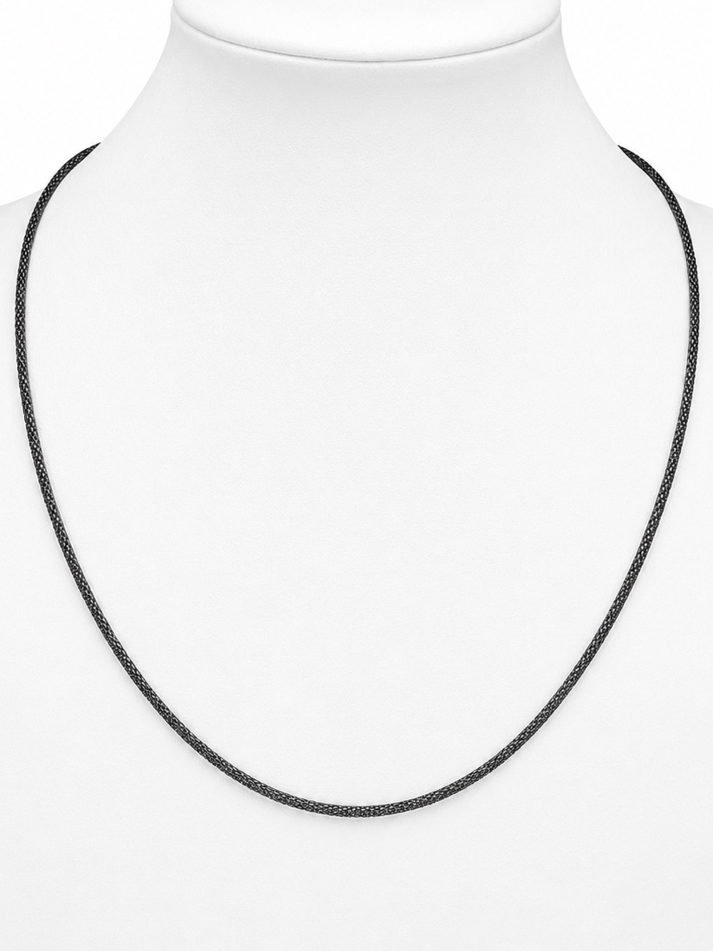 925 Sterling Silver Gunmetal Mesh Snake Chain Necklace 18” Vintage
